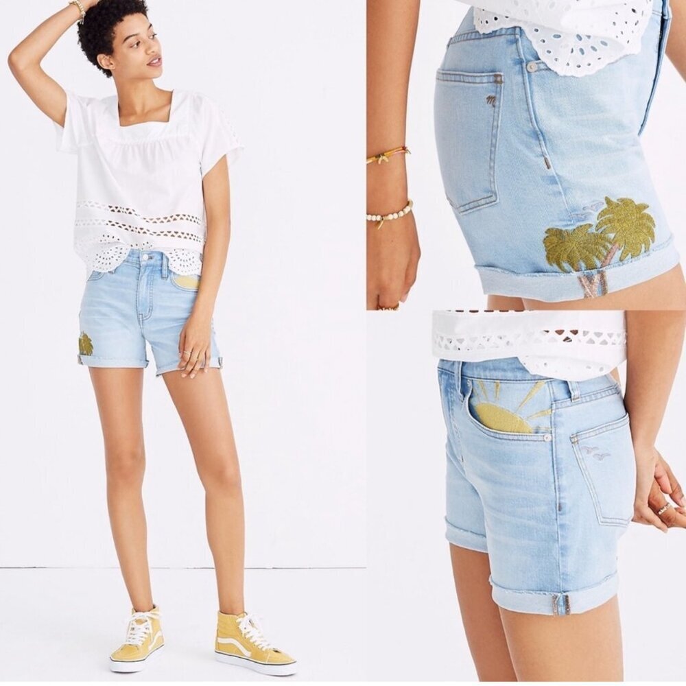 Madewell Sun Embroidered Edition Raw Edge High Rise Denim Shorts Taylor Swift 27 - Picture 15 of 16